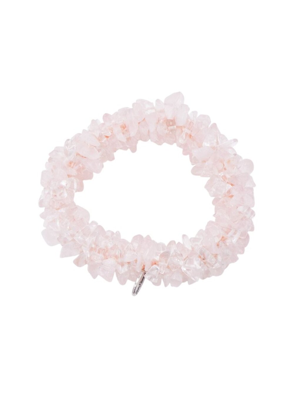 Mary Fisher Abataka Rose Quartz Nugget Woven Bracelet Pink Gemstone 7 Inches